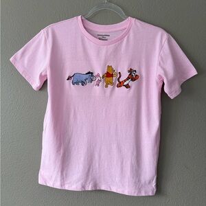 Disney Winnie the Pooh & Friends Embroidered Short Sleeve Pink T-Shirt XL 12-14